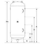 400 Gallon Standard Vertical Receiver Tank with Exterior Enamel - Image 2