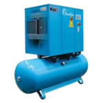 20 HP Rotary Screw Fixed Speed Tank Mounted Air Compressor with Integrated Dryer