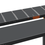 TigerStop TABR28-T Steel Roller Material Handling Table with 10 Degree Tilted Brackets 30' L x 14.44" W